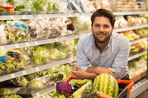 Man Grocery Shopping