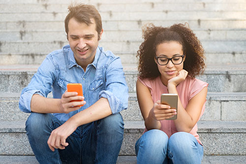 Young People on Phones